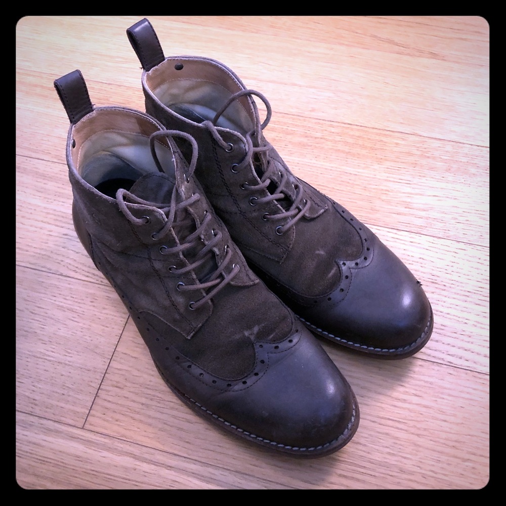 G-STAR mixed leather boots.